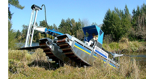 aqatic harvesting in operation